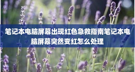 笔记本电脑屏幕出现红色急救指南笔记本电脑屏幕突然变红怎么处理