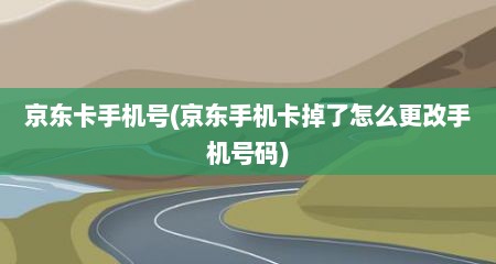 京东卡手机号(京东手机卡掉了怎么更改手机号码)
