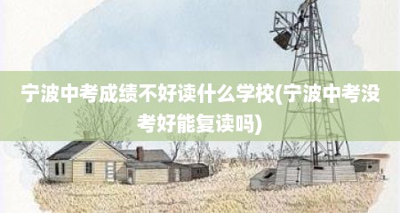 宁波中考成绩不好读什么学校(宁波中考没考好能复读吗)