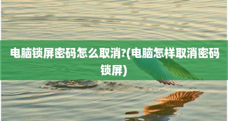 电脑锁屏密码怎么取消?(电脑怎样取消密码锁屏)