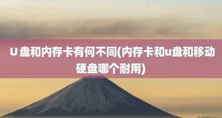 ∪盘和内存卡有何不同(内存卡和u盘和移动硬盘哪个耐用)