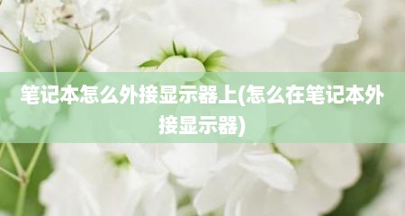 笔记本怎么外接显示器上(怎么在笔记本外接显示器)