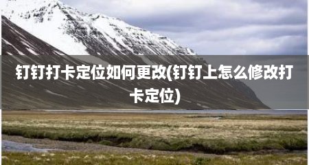 钉钉打卡定位如何更改(钉钉上怎么修改打卡定位)