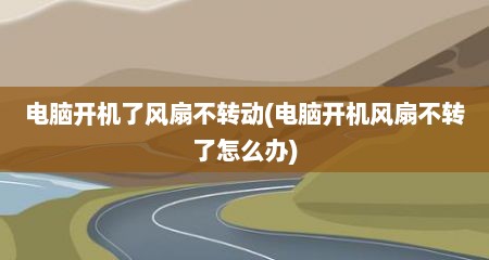 电脑开机了风扇不转动(电脑开机风扇不转了怎么办)
