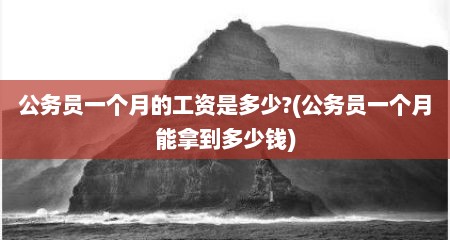 公务员一个月的工资是多少?(公务员一个月能拿到多少钱)