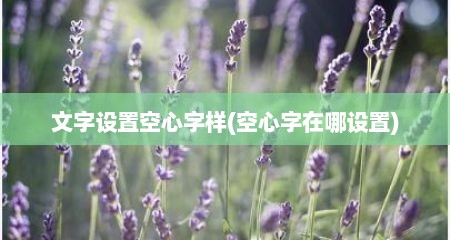 文字设置空心字样(空心字在哪设置)
