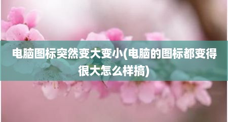 电脑图标突然变大变小(电脑的图标都变得很大怎么样搞)