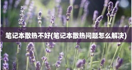 笔记本散热不好(笔记本散热问题怎么解决)