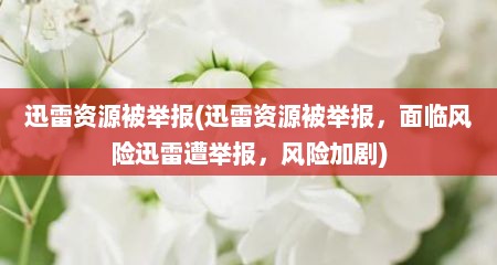 迅雷资源被举报(迅雷资源被举报，面临风险迅雷遭举报，风险加剧)