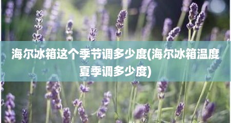 海尔冰箱这个季节调多少度(海尔冰箱温度夏季调多少度)