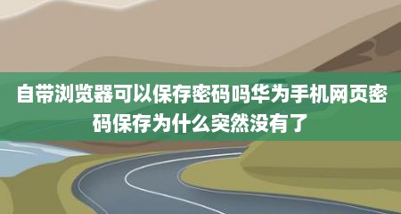 自带浏览器可以保存密码吗华为手机网页密码保存为什么突然没有了