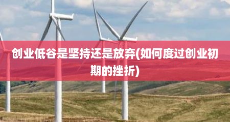 创业低谷是坚持还是放弃(如何度过创业初期的挫折)