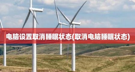 电脑设置取消睡眠状态(取消电脑睡眠状态)