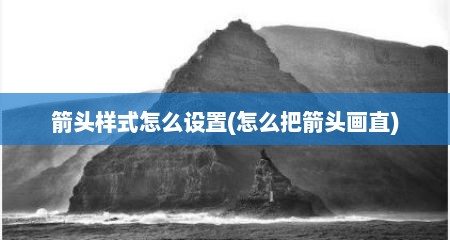 箭头样式怎么设置(怎么把箭头画直)