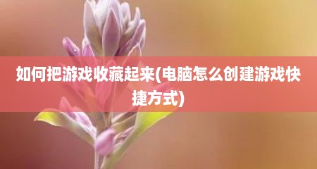 如何把游戏收藏起来(电脑怎么创建游戏快捷方式)