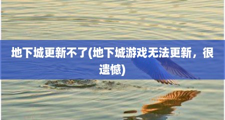 地下城更新不了(地下城游戏无法更新，很遗憾)