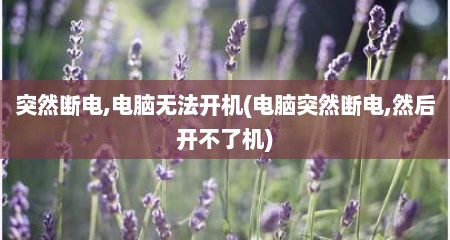 突然断电,电脑无法开机(电脑突然断电,然后开不了机)