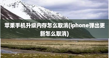 苹果手机升级内存怎么取消(iphone弹出更新怎么取消)
