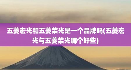五菱宏光和五菱荣光是一个品牌吗(五菱宏光与五菱荣光哪个好些)