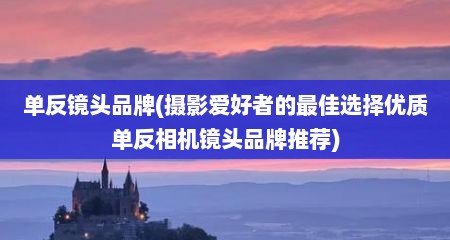 单反镜头品牌(摄影爱好者的最佳选择优质单反相机镜头品牌推荐)