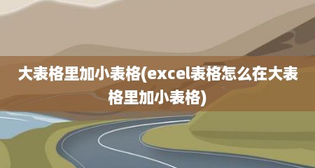 大表格里加小表格(excel表格怎么在大表格里加小表格)
