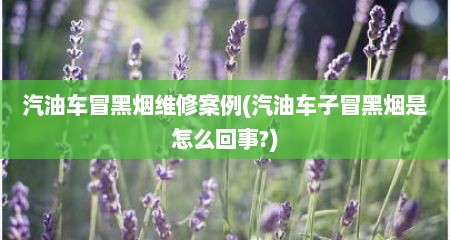 汽油车冒黑烟维修案例(汽油车子冒黑烟是怎么回事?)