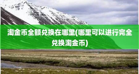 淘金币全额兑换在哪里(哪里可以进行完全兑换淘金币)