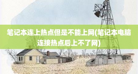 笔记本连上热点但是不能上网(笔记本电脑连接热点后上不了网)