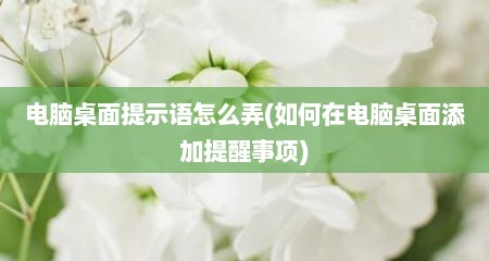 电脑桌面提示语怎么弄(如何在电脑桌面添加提醒事项)