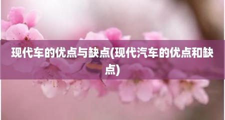 现代车的优点与缺点(现代汽车的优点和缺点)