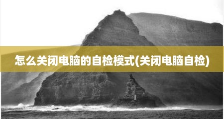 怎么关闭电脑的自检模式(关闭电脑自检)