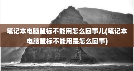 笔记本电脑鼠标不能用怎么回事儿(笔记本电脑鼠标不能用是怎么回事)