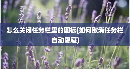怎么关闭任务栏里的图标(如何取消任务栏自动隐藏)
