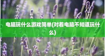 电脑玩什么游戏简单(对着电脑不知道玩什么)
