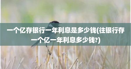 一个亿存银行一年利息是多少钱(往银行存一个亿一年利息多少钱?)