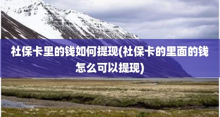 社保卡里的钱如何提现(社保卡的里面的钱怎么可以提现)