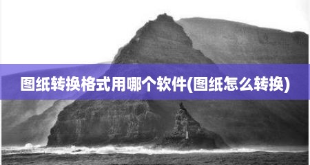 图纸转换格式用哪个软件(图纸怎么转换)