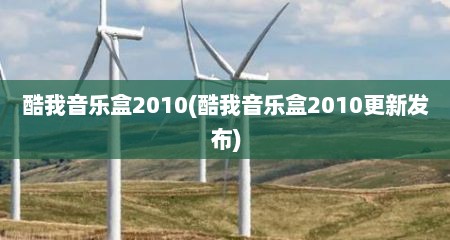 酷我音乐盒2010(酷我音乐盒2010更新发布)