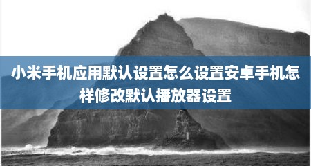 小米手机应用默认设置怎么设置安卓手机怎样修改默认播放器设置