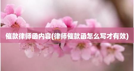 催款律师函内容(律师催款函怎么写才有效)