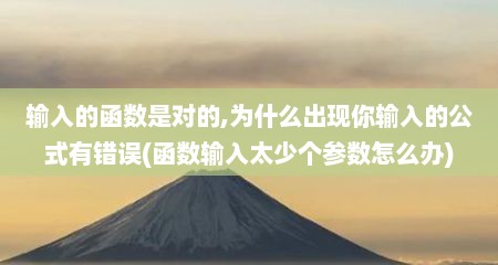 输入的函数是对的,为什么出现你输入的公式有错误(函数输入太少个参数怎么办)