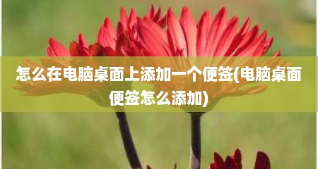 怎么在电脑桌面上添加一个便签(电脑桌面便签怎么添加)