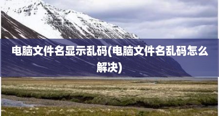 电脑文件名显示乱码(电脑文件名乱码怎么解决)