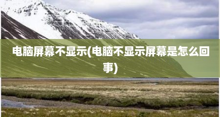 电脑屏幕不显示(电脑不显示屏幕是怎么回事)