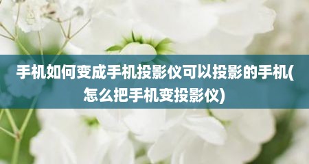 手机如何变成手机投影仪可以投影的手机(怎么把手机变投影仪)