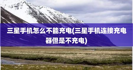 三星手机怎么不能充电(三星手机连接充电器但是不充电)