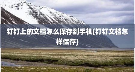 钉钉上的文档怎么保存到手机(钉钉文档怎样保存)