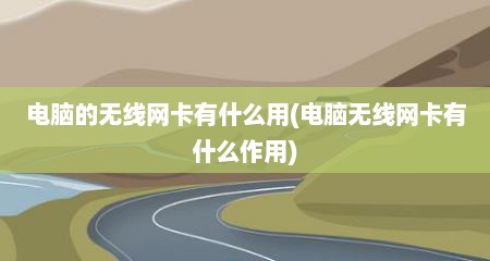 电脑的无线网卡有什么用(电脑无线网卡有什么作用)