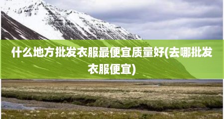 什么地方批发衣服最便宜质量好(去哪批发衣服便宜)