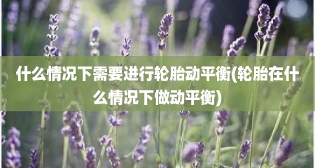 什么情况下需要进行轮胎动平衡(轮胎在什么情况下做动平衡)